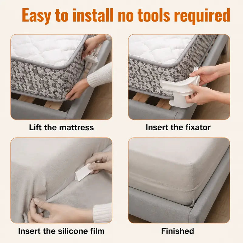 🛏️ 4-Pack Heavy Duty Bed Sheet Clips, Locking Mattress Corner Holders