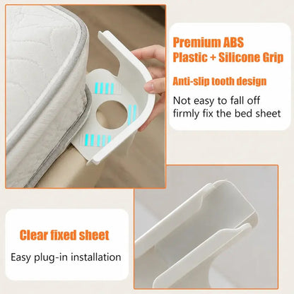 🛏️ 4-Pack Heavy Duty Bed Sheet Clips, Locking Mattress Corner Holders