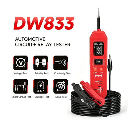 3-in-1 Automotive Circuit Tester – 12V/24V Voltage, Polarity & Continuity Tester