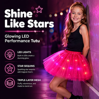 💃LED Sequin Tutu – Light Up the Party, Star Mesh Magic