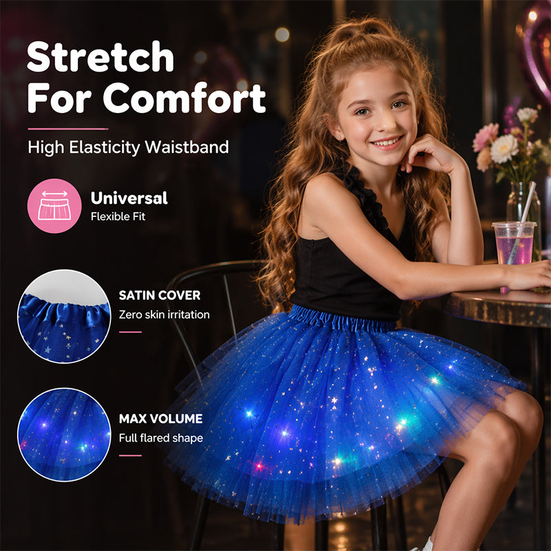💃LED Sequin Tutu – Light Up the Party, Star Mesh Magic