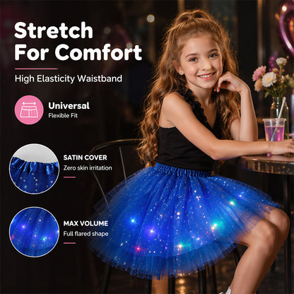 💃LED Sequin Tutu – Light Up the Party, Star Mesh Magic