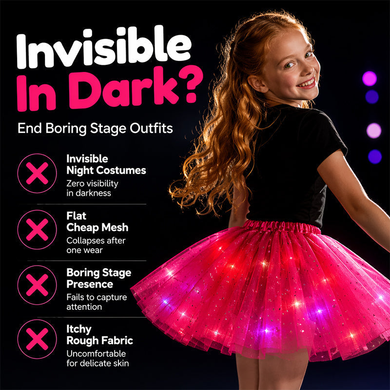 💃LED Sequin Tutu – Light Up the Party, Star Mesh Magic
