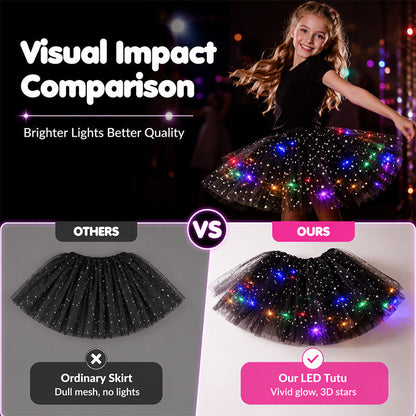 💃LED Sequin Tutu – Light Up the Party, Star Mesh Magic