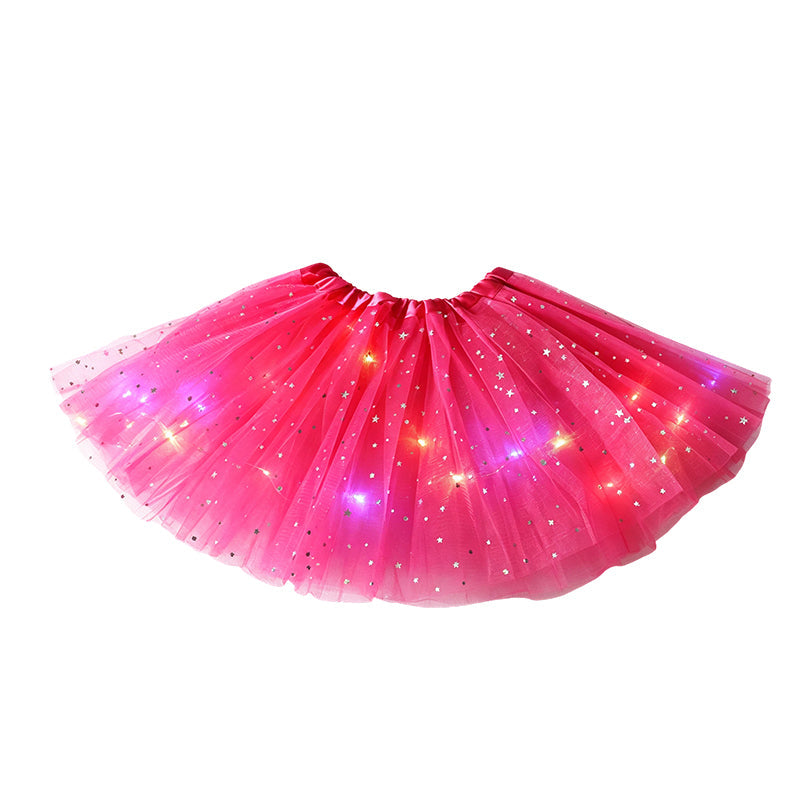 💃LED Sequin Tutu – Light Up the Party, Star Mesh Magic