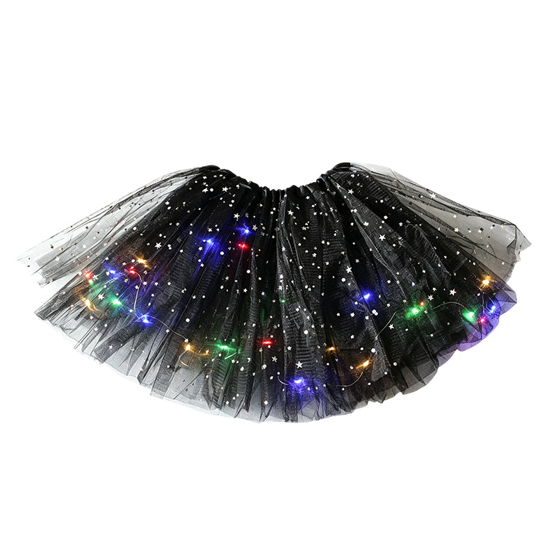 💃LED Sequin Tutu – Light Up the Party, Star Mesh Magic