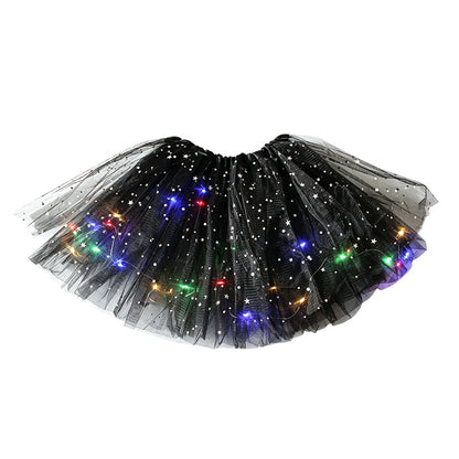 💃LED Sequin Tutu – Light Up the Party, Star Mesh Magic