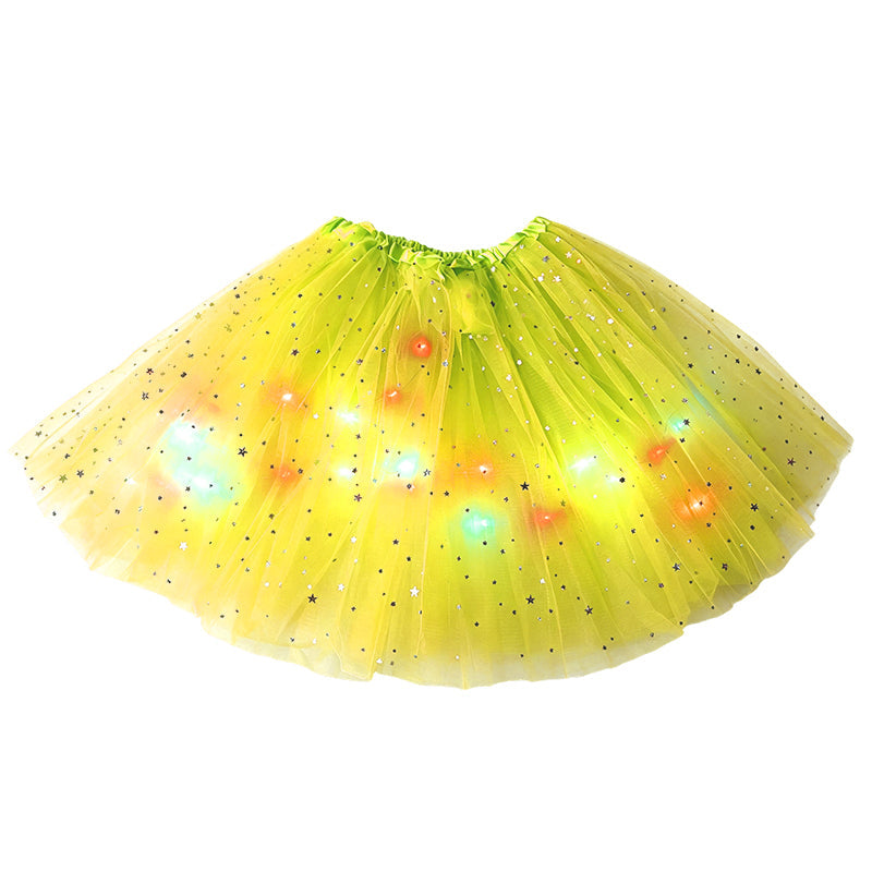 💃LED Sequin Tutu – Light Up the Party, Star Mesh Magic