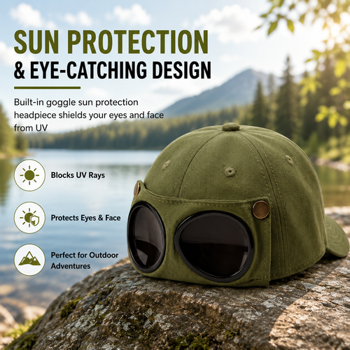 🧢 Aviator Baseball Cap With Sunglasses