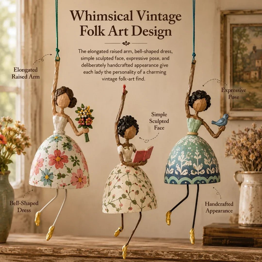 🌸 Let Your Space Dance — Whimsical Dancing Lady Hanging Ornament