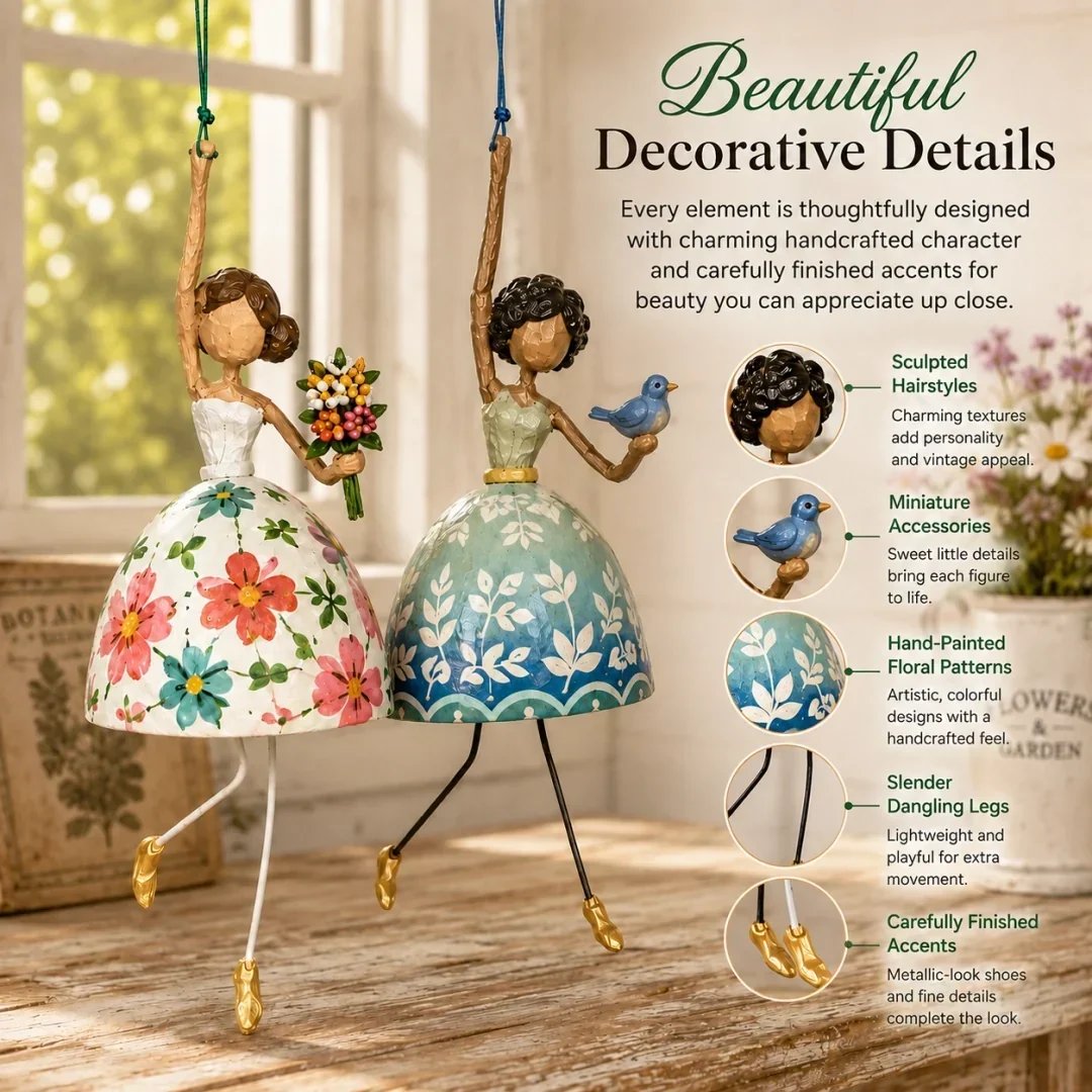 🌸 Let Your Space Dance — Whimsical Dancing Lady Hanging Ornament