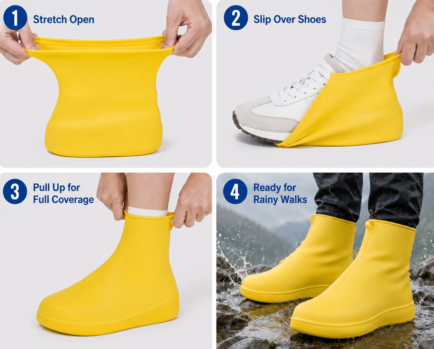 🌧️Stop Soaked Sneakers! Heavy-Duty Rain Shoe Covers – Anti-Slip & Fold Into Your Bag