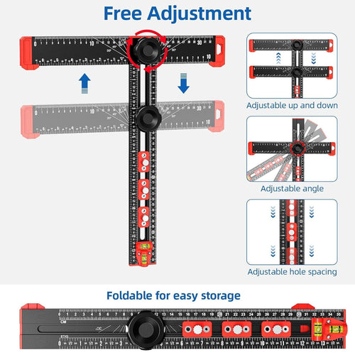 🛠️📐 Multifunctional T-Square Ruler