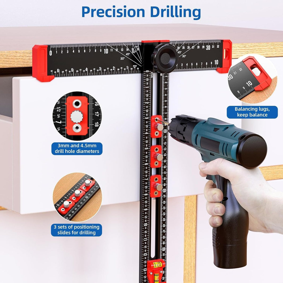 🛠️📐 Multifunctional T-Square Ruler