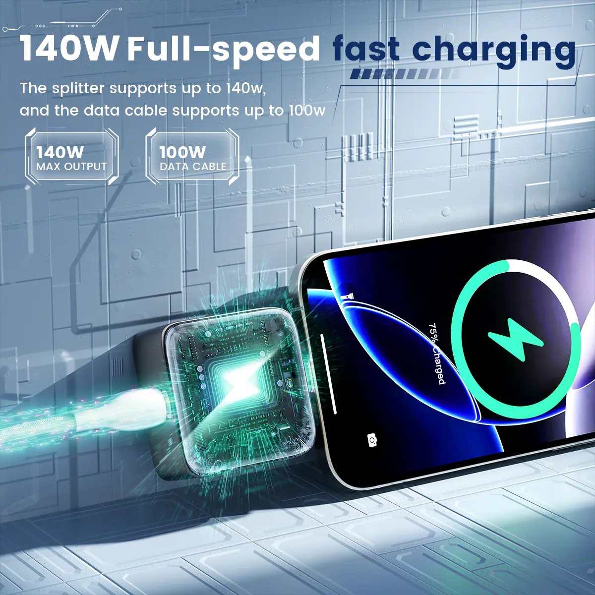 🔋🔌 140W Type-C Physical-Disconnect Battery Guard – Smart Auto Power Cut-Off