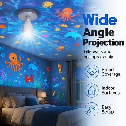 🎄💡 Rotating Christmas Projector Bulb | 16 Patterns