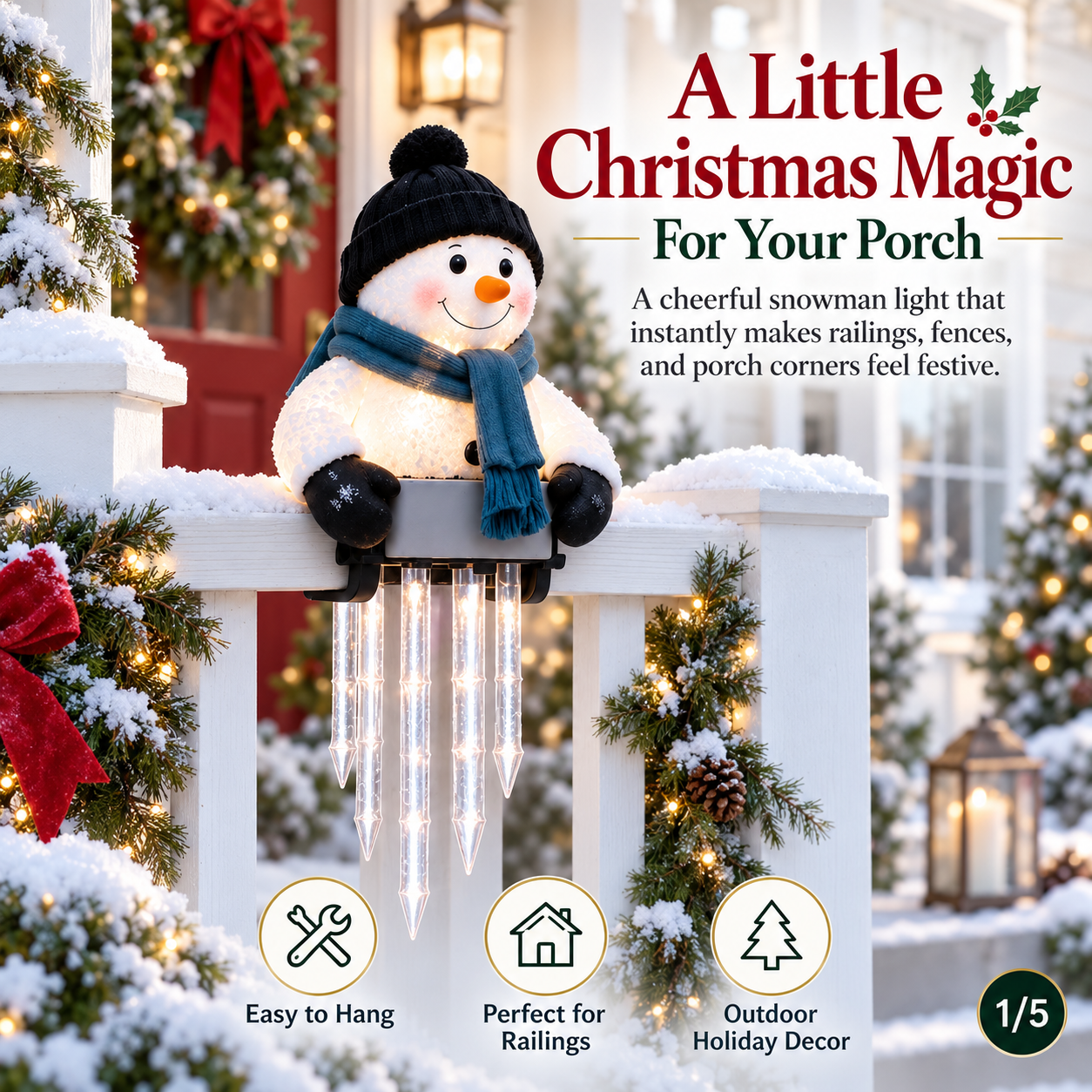 ⛄ WinterGlow Snowman Icicle Light Decor