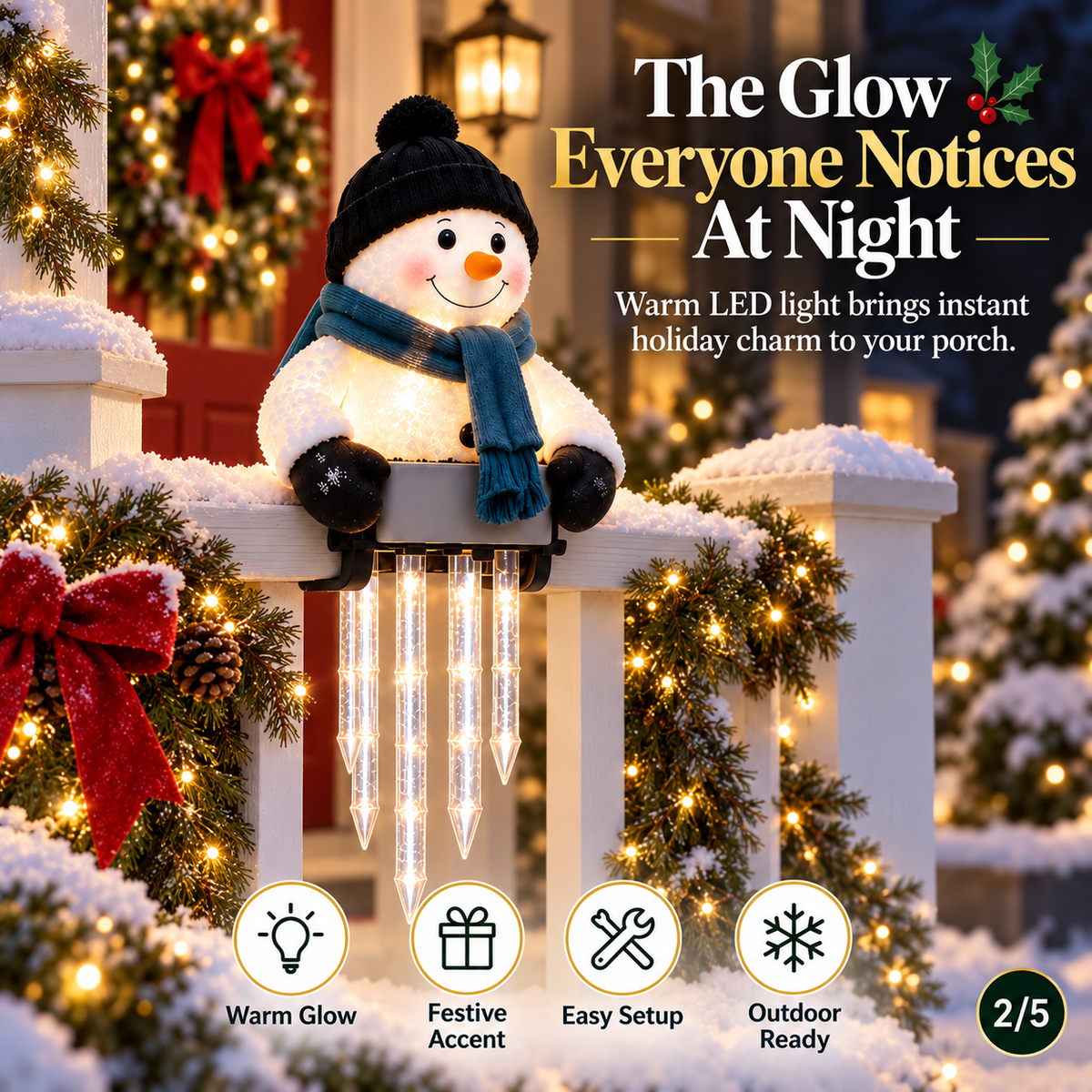 ⛄ WinterGlow Snowman Icicle Light Decor