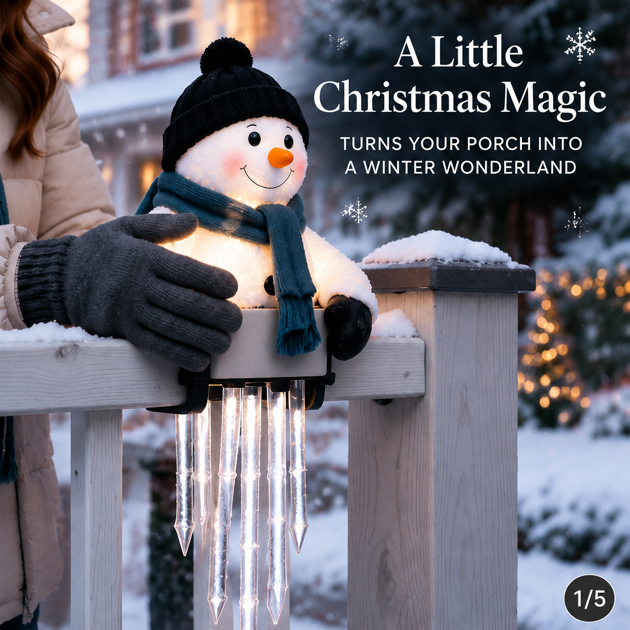 ⛄ WinterGlow Snowman Icicle Light Decor