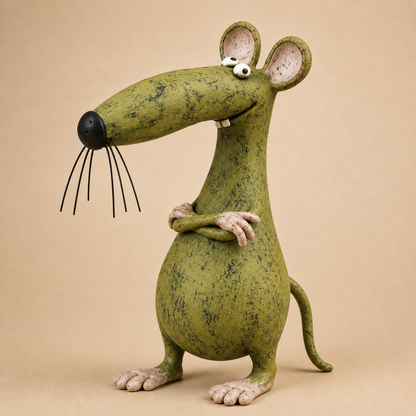 🧡 Whimsical Vintage Mouse & Cat Figurine