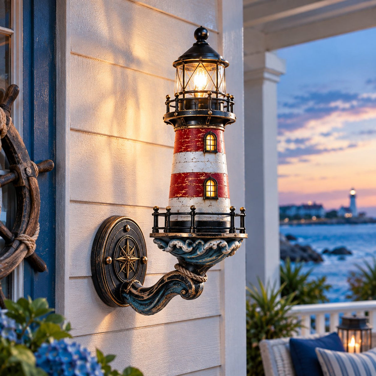 🌊 Vintage Coastal Lighthouse Wall Light