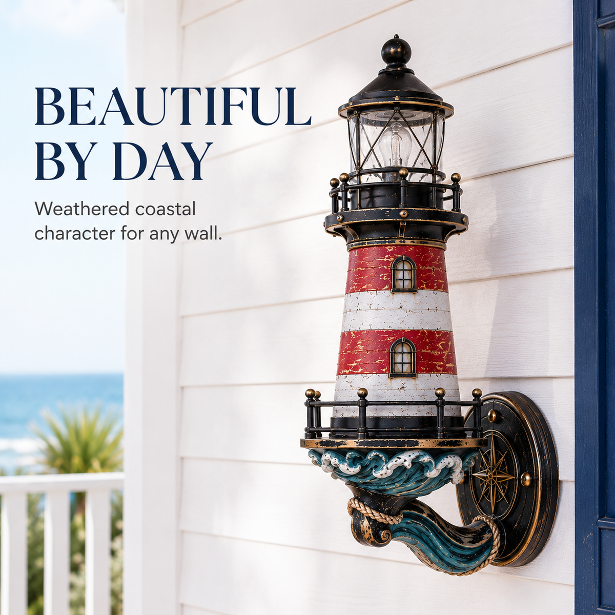 🌊 Vintage Coastal Lighthouse Wall Light