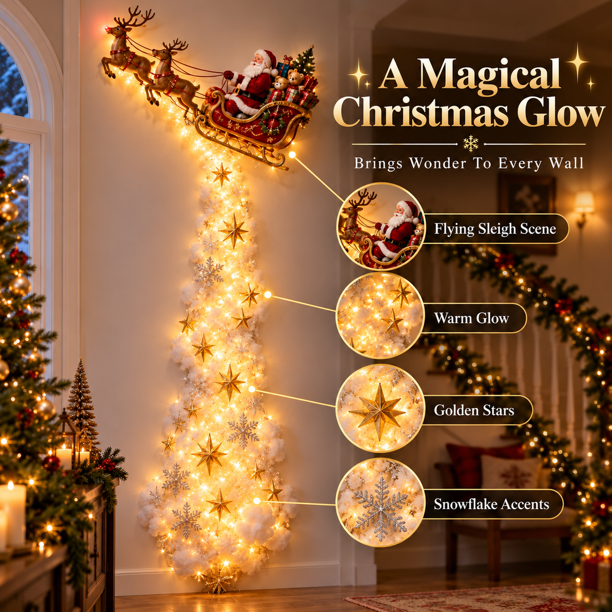 ✨Christmas Magic Trail Wall Light - A Little Christmas Magic, Right on Your Wall