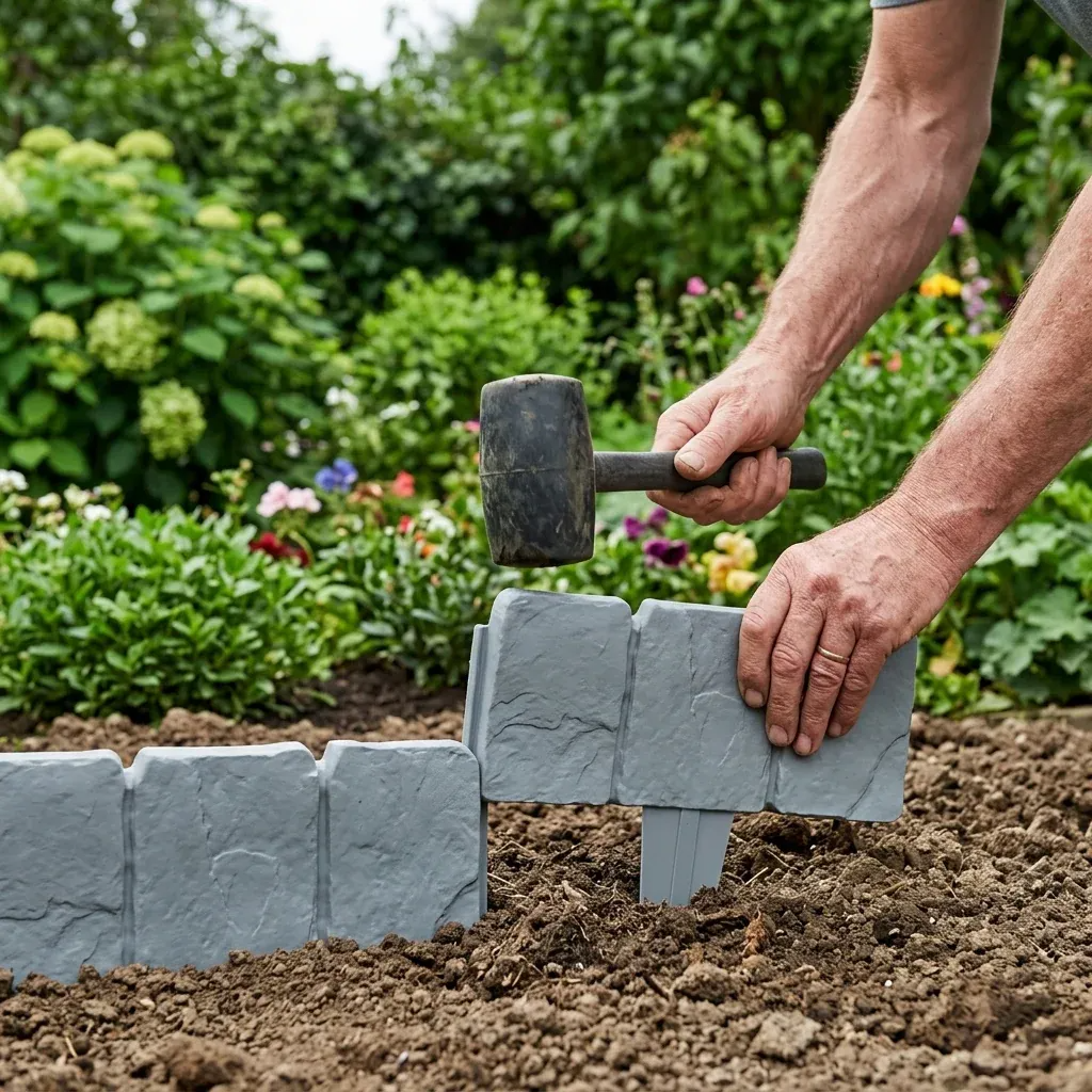 🌿✨ Faux Stone Garden Edging Border