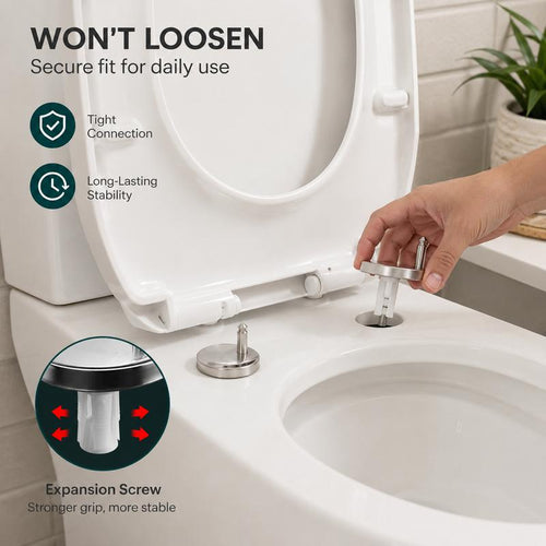 🔩 2 Counts, Universal Toilet Seat Expansion Screw Bolts, Thickened Stainless Steel