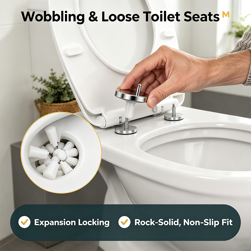 🔩 2 Counts, Universal Toilet Seat Expansion Screw Bolts, Thickened Stainless Steel