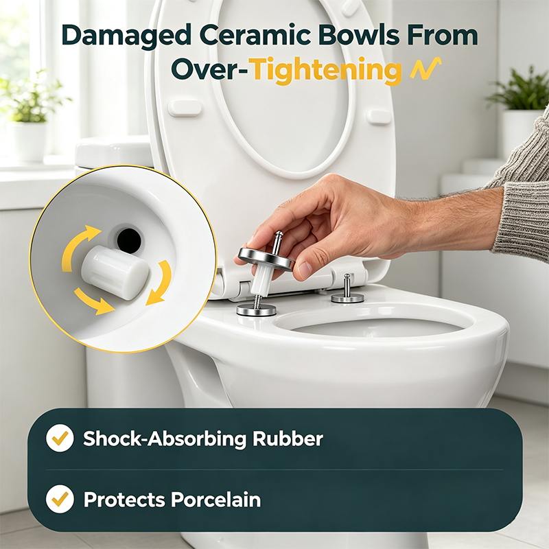 🔩 2 Counts, Universal Toilet Seat Expansion Screw Bolts, Thickened Stainless Steel
