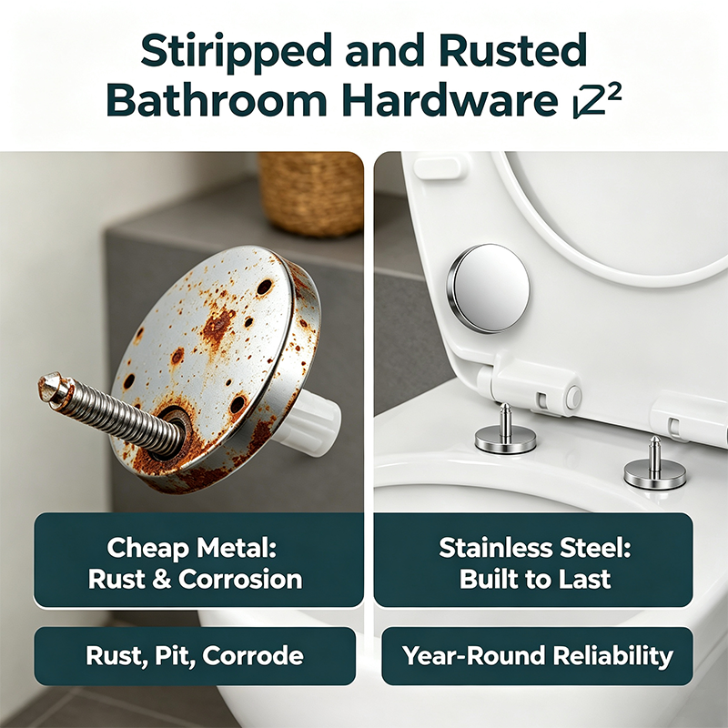 🔩 2 Counts, Universal Toilet Seat Expansion Screw Bolts, Thickened Stainless Steel
