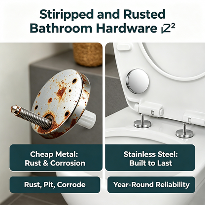 🔩 2 Counts, Universal Toilet Seat Expansion Screw Bolts, Thickened Stainless Steel