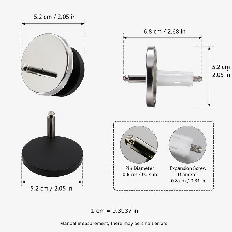 🔩 2 Counts, Universal Toilet Seat Expansion Screw Bolts, Thickened Stainless Steel