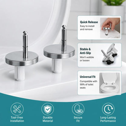 🔩 2 Counts, Universal Toilet Seat Expansion Screw Bolts, Thickened Stainless Steel