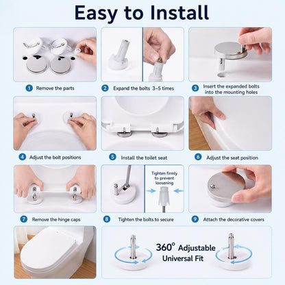🔩 2 Counts, Universal Toilet Seat Expansion Screw Bolts, Thickened Stainless Steel