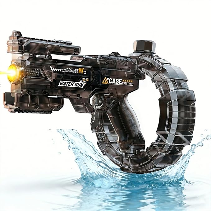 dht™⭐Automatic Squirt Water Gun Blaster with 32ft Long Range✨LED Light-Up Water Pistol with Rechargeable Battery