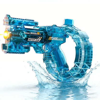 dht™⭐Automatic Squirt Water Gun Blaster with 32ft Long Range✨LED Light-Up Water Pistol with Rechargeable Battery