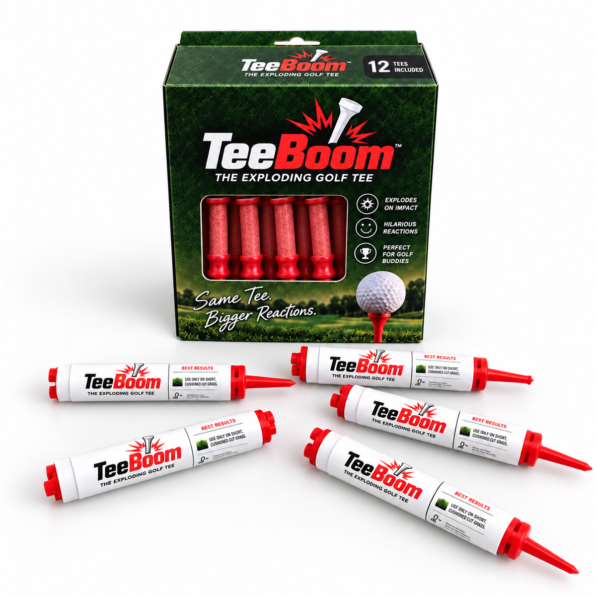 dht™⭐Exploding Golf Tees – 1.75" Reaction Tees with Snap & Smoke Effect