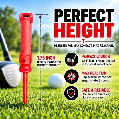 dht™⭐Exploding Golf Tees – 1.75" Reaction Tees with Snap & Smoke Effect
