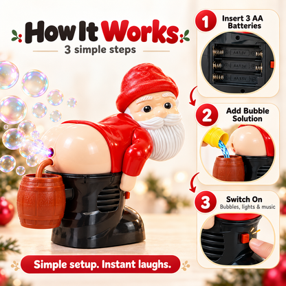 🎅Christmas Santa Claus Bubble Machine Toy – Automatic Bubble Blower for Kids