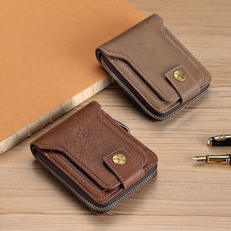 Men's Vintage Style Zipper Wallet