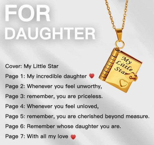 📒For Granddaughter and daughter - The Most Beautiful Chapter Book Necklace
