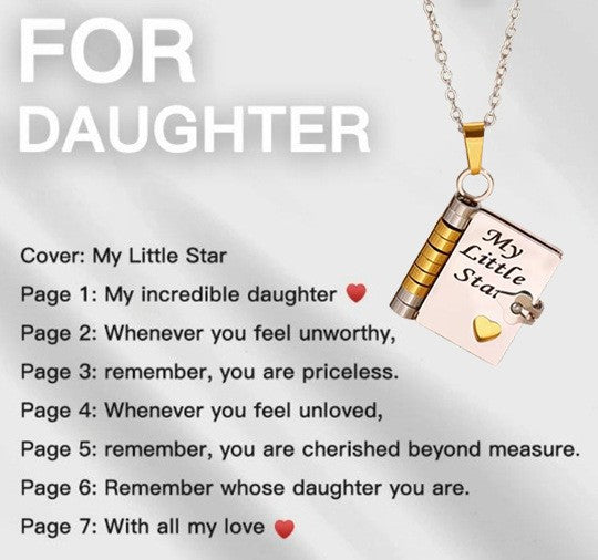 📒For Granddaughter and daughter - The Most Beautiful Chapter Book Necklace