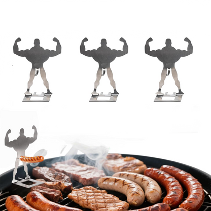 3 PCS Stainless Steel Muscle Man Hot Dog Holder