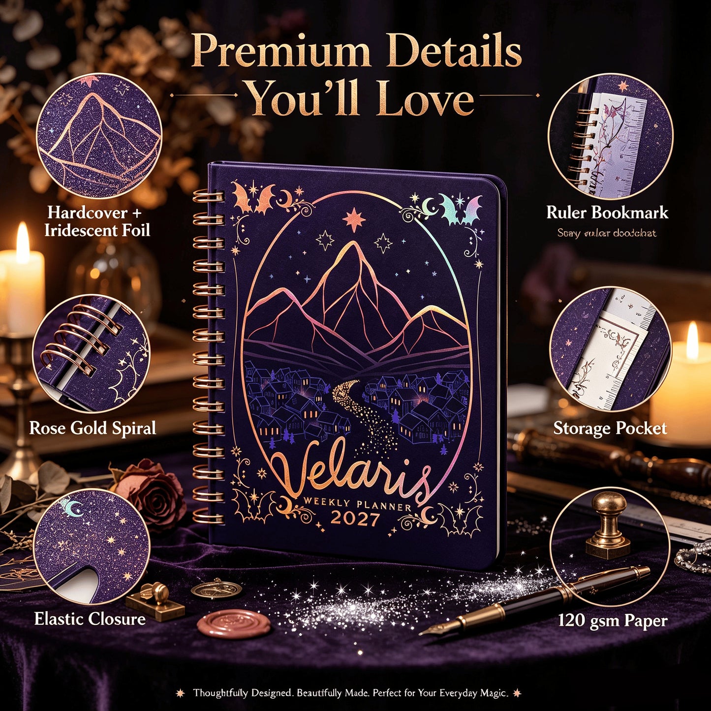 🌙 A Court of Thorns and Roses: Velaris 2027 Weekly Planner ✨ Officially Licensed Fantasy Organizer