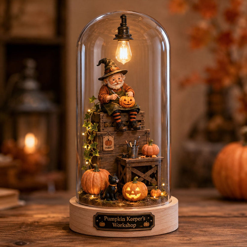 Halloween Glass Dome Miniature Scene Ambient Lamp