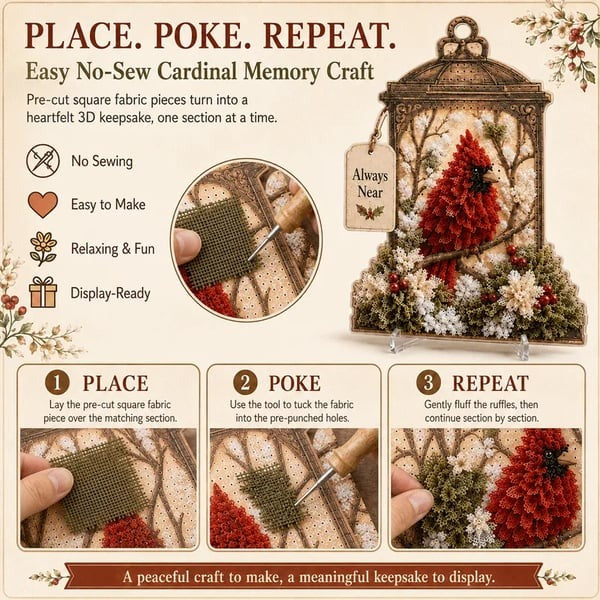 🔥 Always Near 3D Fabric Poke Art Memory Lantern Kit