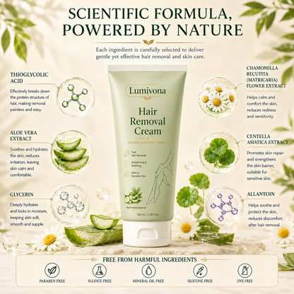 Natural Gentle Sensitive Skin Hair Removal Cream