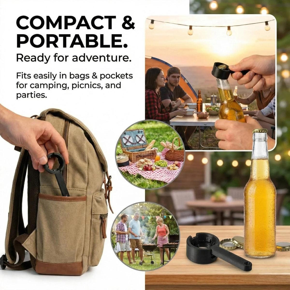 🍺Three-Piece Bottle Cap Launcher🎁Gift For Beer Lovers
